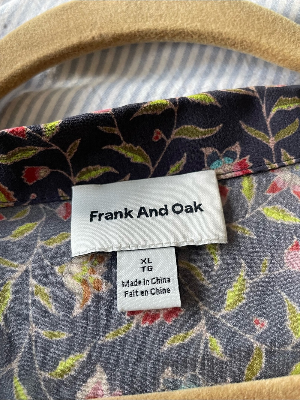 Frank & Oak Navy Floral Button-Up Blouse - Picture 5 of 7